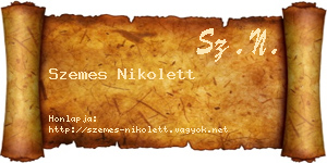 Szemes Nikolett névjegykártya